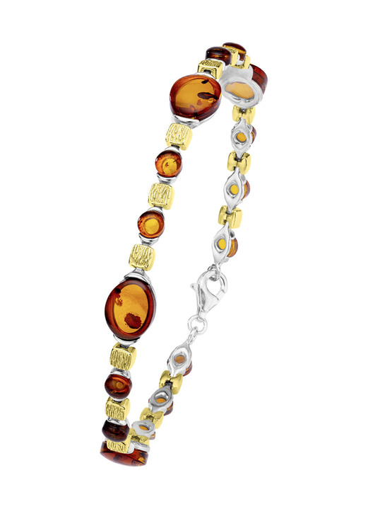 Armbänder - Bernstein-Armband aus Silber, in Farbe  Ansicht 2