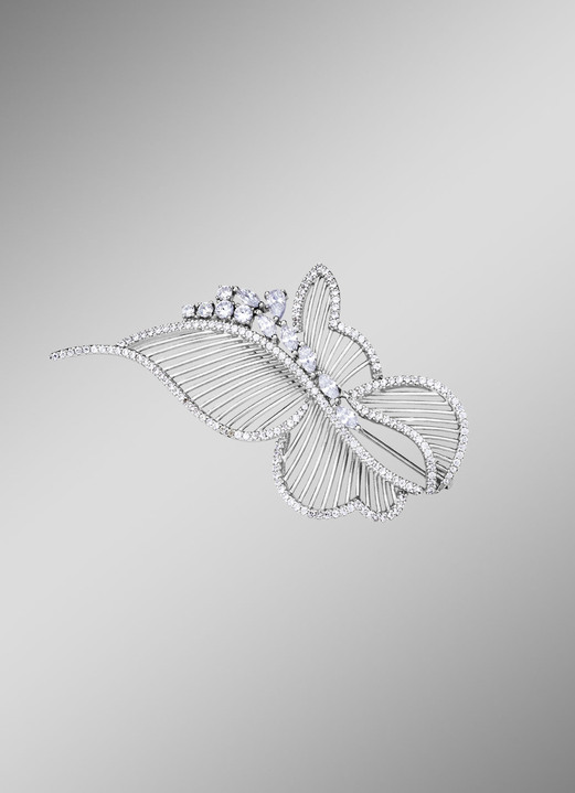 Anstecknadeln/Broschen - Filigrane Anstecknadel Schmetterling mit synth. Zirkonia, in Farbe  Ansicht 1