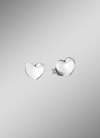 Zeitlos elegante Herz-Ohrstecker aus Silber 925/- fein