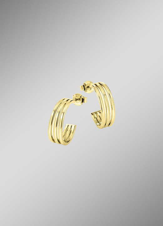 Ohrschmuck - Elegante, vergoldete Creolen aus Silber 925/- fein, in Farbe  Ansicht 1