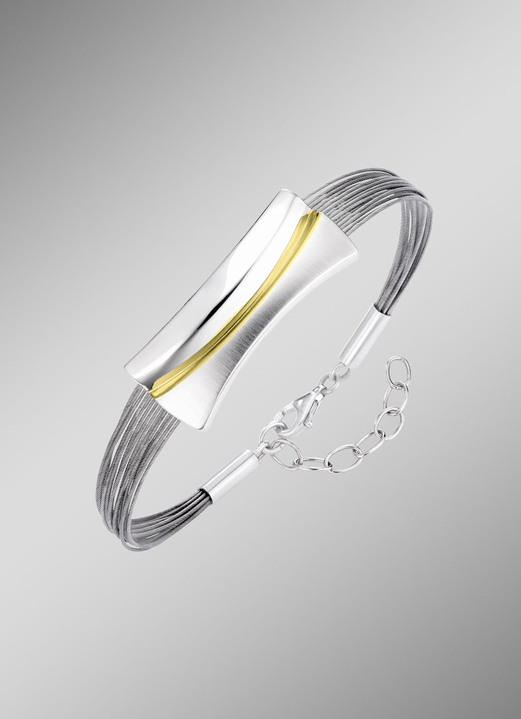 Armbänder - Moderne Garnitur in Bicolor aus Silber 925/- fein und Stahl, in Farbe , in Ausführung Armband Ansicht 1