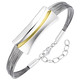 Armbänder - Moderne Garnitur in Bicolor aus Silber 925/- fein und Stahl, in Farbe , in Ausführung Armband – Ansicht 2