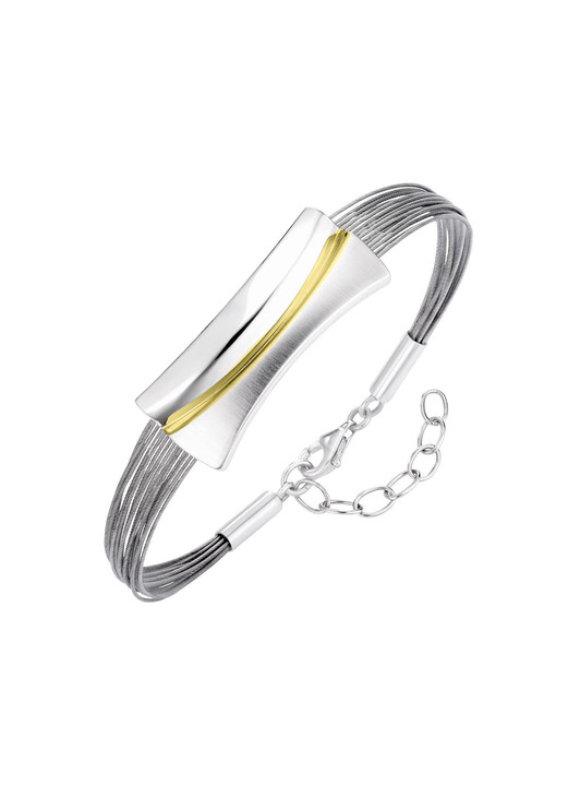 Armbänder - Moderne Garnitur in Bicolor aus Silber 925/- fein und Stahl, in Farbe , in Ausführung Armband Ansicht 2