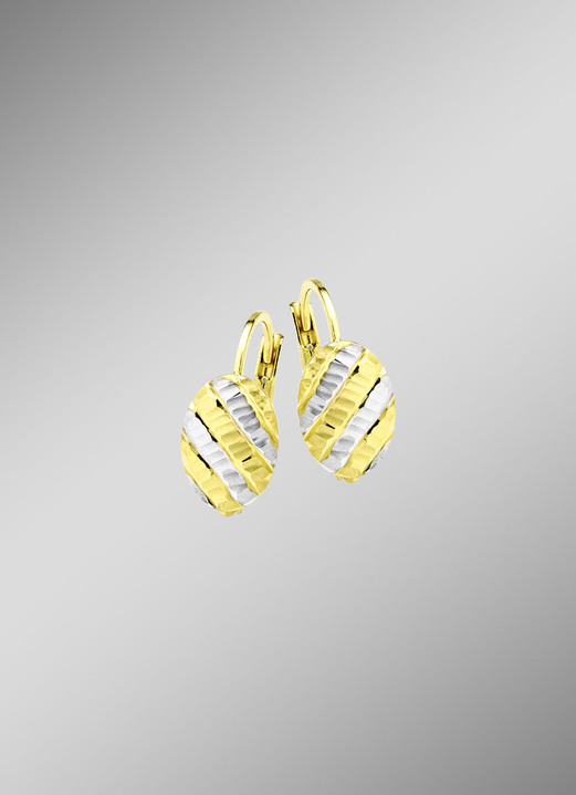 Ohrschmuck - Eleganz in jedem Detail: Bicolor-Ohrringe aus Gold 375/- fein, in Farbe  Ansicht 1