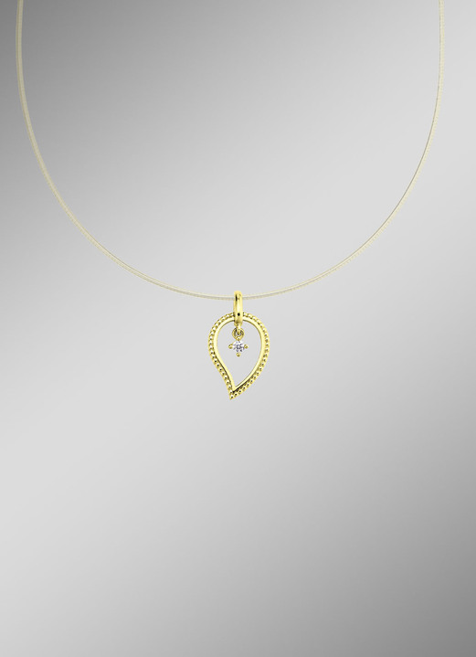 Anhänger - Edler Anhänger aus Gold 585/- fein mit Brillant, in Farbe  Ansicht 1