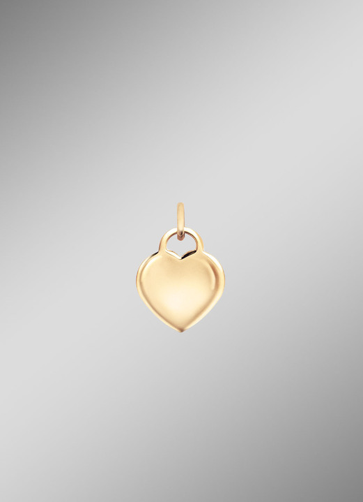Anhänger - Ein tolles Geschenk: Herz-Anhänger aus Gold 585/- fein, in Farbe  Ansicht 1