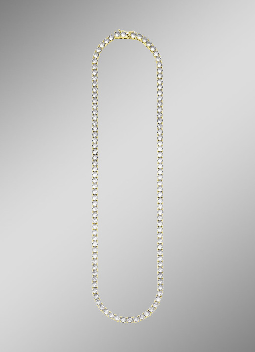 Halsketten - Halskette aus hochwertigem Messing, in Farbe SILBER, in Ausführung Messing, rhodiniert Ansicht 3