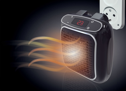 Raumklima - Mini-Heizung mit Thermo-Keramik-Heiztechnologie, in Farbe SCHWARZ – Farbe SCHWARZ – Ansicht 