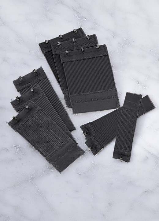 Wäsche - BH-Verlängerungs-Set, 9-teilig, in Farbe SCHWARZ Ansicht 1