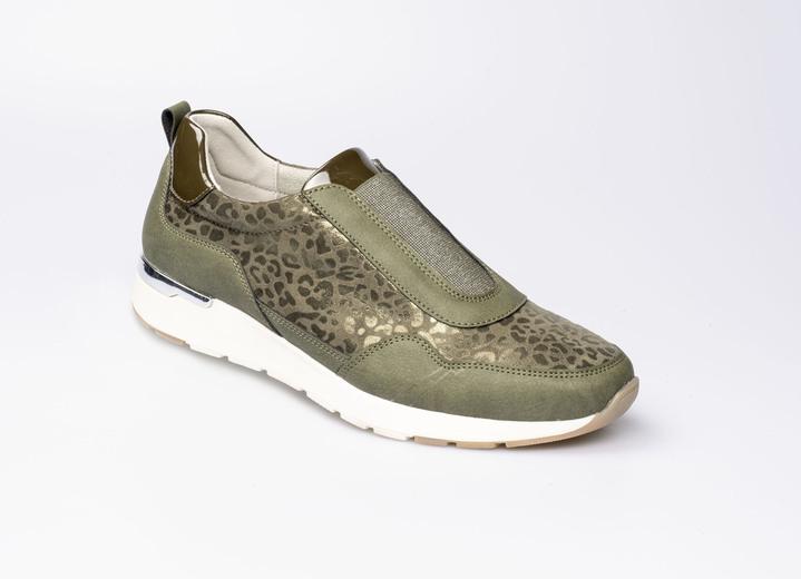 Slipper & Schnürschuhe - Modischer Stretch-Sneaker im Leo-Look Ansicht 3 Slipper & Schnürschuhe - Modischer Stretch-Sneaker im Leo-Look, in Größe 036 bis 042, in Farbe BLAU Ansicht 3