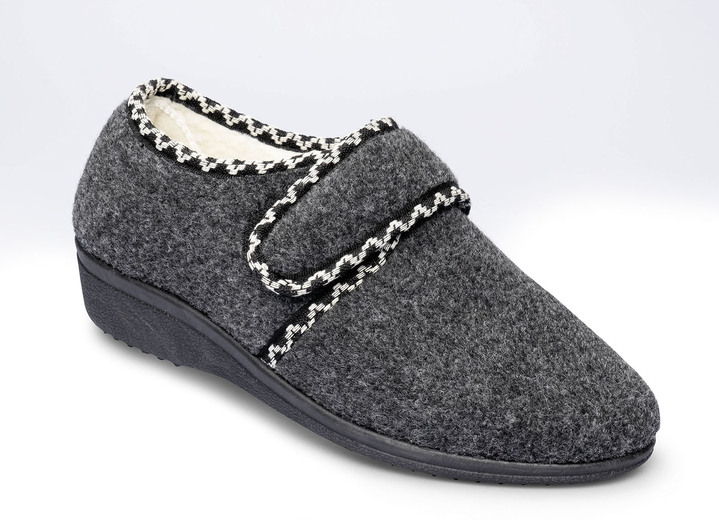 Hausschuhe - Kuschelige Hausschuhe mit flauschigem Innenfutter, in Größe 036 bis 042, in Farbe MARINE Ansicht 3