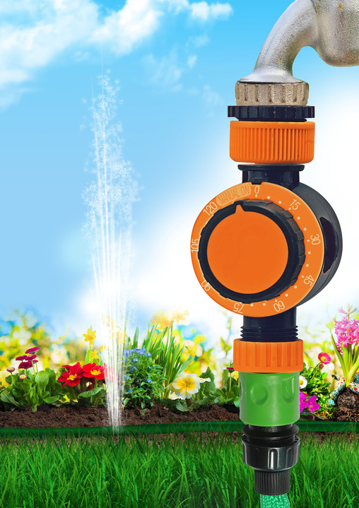 - Bewässerungsuhr , in Farbe SCHWARZ-ORANGE Ansicht 1