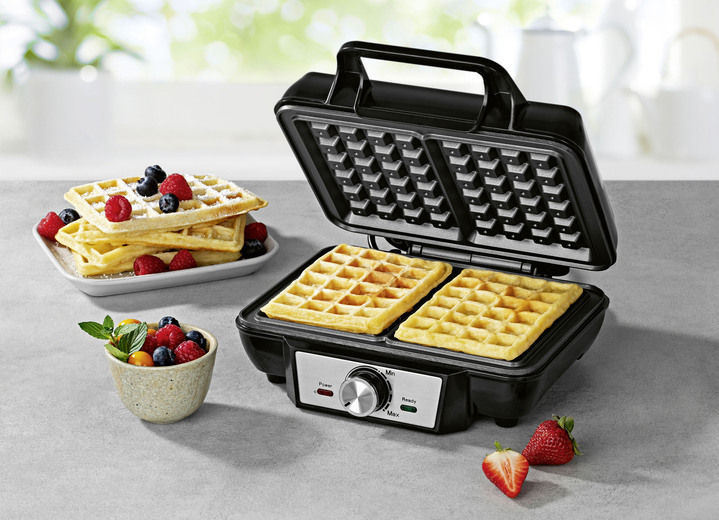 Backen & Dessert - Waffeleisen für Belgische Waffeln, in Farbe SCHWARZ-SILBER