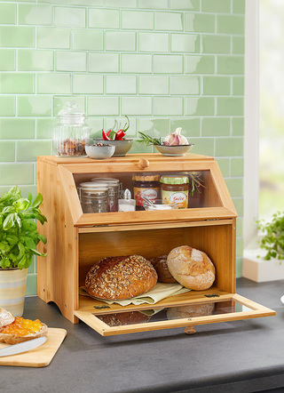 Haushaltshelfer - Backwaren-Theke für das Frühstücksbuffet zu Hause, in Farbe BRAUN, in Ausführung Backwaren-Theke