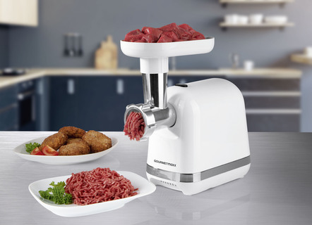 Küchengeräte - Fleischwolf mit Edelstahlschneide, in Farbe WEISS – Farbe WEISS – Ansicht 