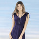 Strandkleider - Laurina Kleid mit raffbaren Trägern – Farbe MARINE – Ansicht 1 Strandkleider - Laurina Kleid mit raffbaren Trägern, in Größe 036 bis 052, in Farbe MARINE – Farbe MARINE – Ansicht 1