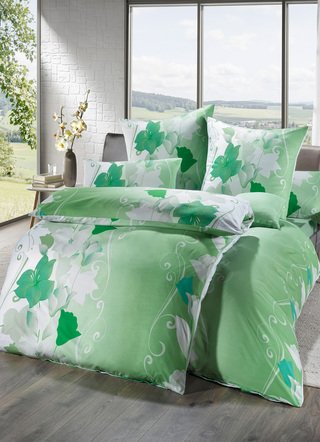 Bettwäschegarnituren - Peach Touch Bettwäsche-Garnitur – Farbe GRÜN Bettwäschegarnituren - Peach Touch Bettwäsche-Garnitur, in Größe 111 (40/80 cm + 135/200 cm) bis 912 (10-tlg. Set: 2x 40/40 cm + 2x 40/80 cm + 2x 80/80 cm + 2x 135/200 cm +2x Spannbetttuch 100/200 cm), in Farbe TERRA