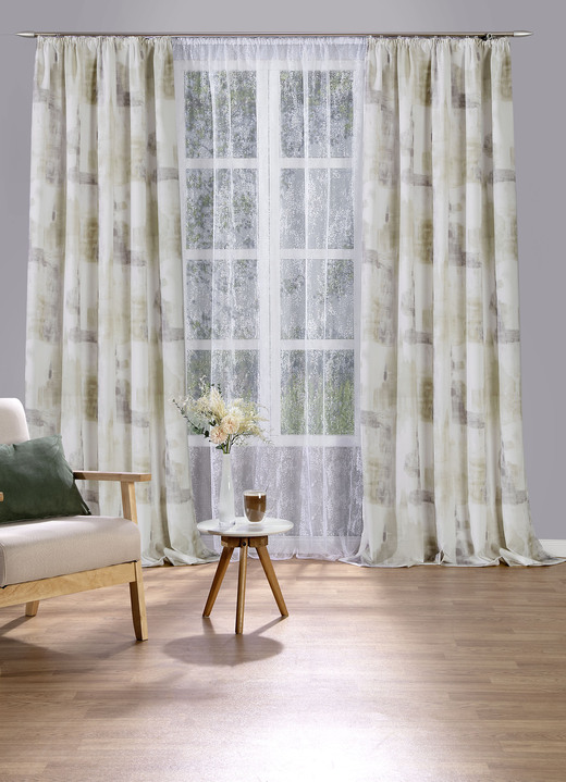 Klassisch - Herrliche Übergardine aus Dekostoff, in Größe 358 (H145xB140 cm) bis 456 (H245xB140 cm), in Farbe ROSÉ Ansicht 2