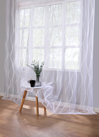 Modern - Store Welle mit Bleibandabschluss – Farbe WEISS – Ansicht  Modern - Store Welle mit Bleibandabschluss, in Größe 136 (H100xB300 cm) bis 283 (H245xB300 cm), in Farbe WEISS – Farbe WEISS – Ansicht