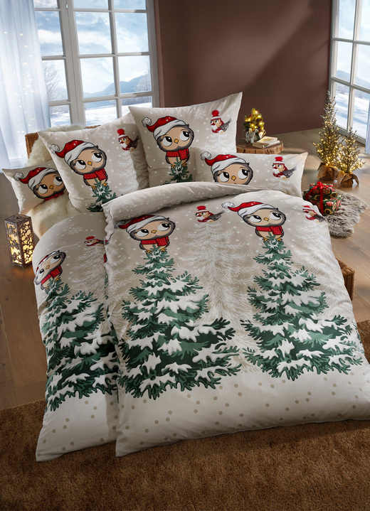 Weihnachten - Soft-Biber Bettwäsche-Garnitur, in Größe 111 (40x80 cm + 135x200 cm) bis 115 (80x80 cm + 155x220 cm), in Farbe MULTICOLOR Ansicht 2