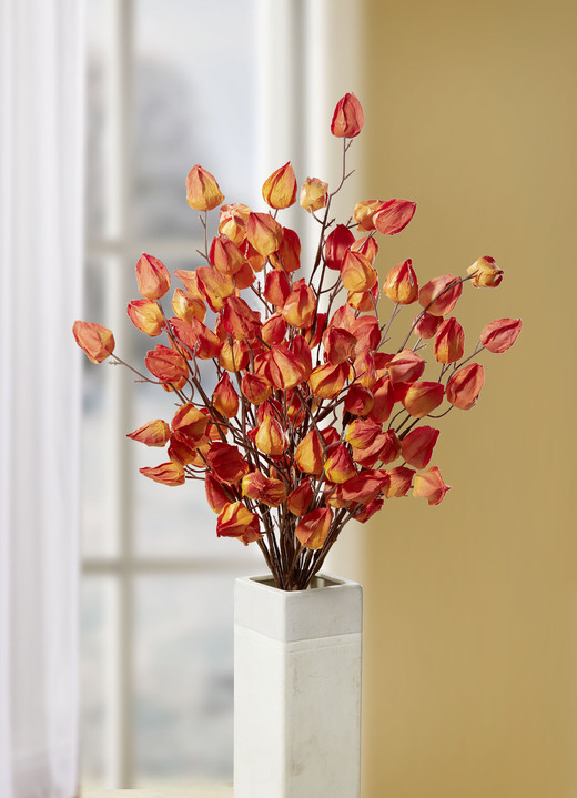 Kunst- & Textilpflanzen - Physalis-Zweig, in Farbe ORANGE