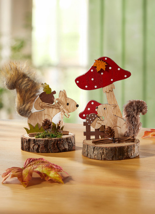 Eichhörnchen auf Baumscheibe, 2er-Set