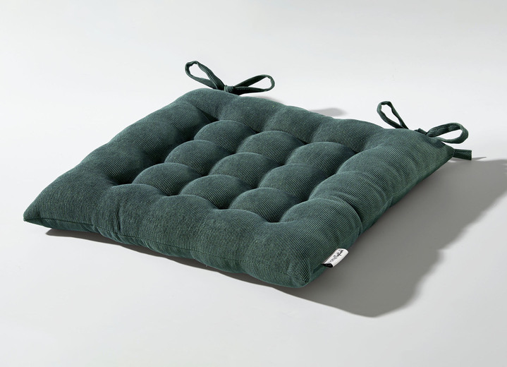 Dekokissen & Hüllen - Stuhlkissen und Kissenbezug in Feincord, in Größe 905 (Kissenbezug, 40x40 cm) bis 915 (Stuhlkissen, 38x38x 4 cm), in Farbe WEINROT Ansicht 4