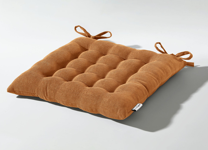 Dekokissen & Hüllen - Stuhlkissen und Kissenbezug in Feincord, in Größe 905 (Kissenbezug, 40x40 cm) bis 915 (Stuhlkissen, 38x38x 4 cm), in Farbe WEINROT Ansicht 6