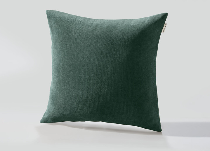 Dekokissen & Hüllen - Stuhlkissen und Kissenbezug in Feincord, in Größe 905 (Kissenbezug, 40x40 cm) bis 915 (Stuhlkissen, 38x38x 4 cm), in Farbe WEINROT Ansicht 3