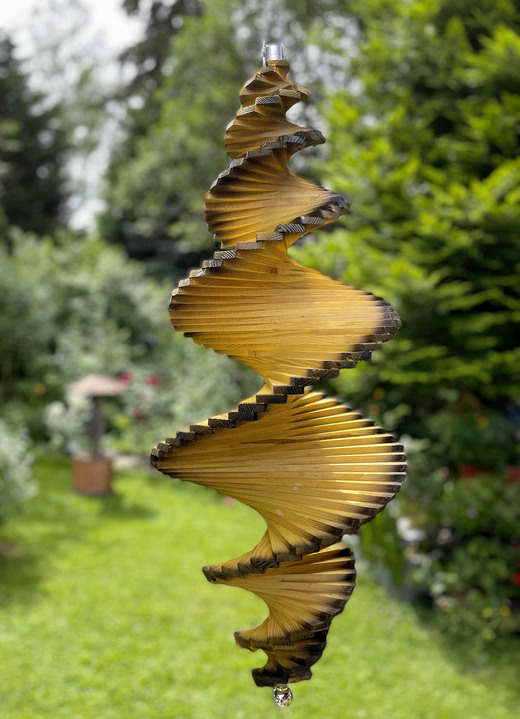 Gartendekoration - Wetterfestes Holz-Windspiel, in Farbe NATUR Ansicht 1