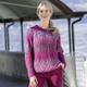 Langarm - Pullover mit Alpaka und tollem Farbverlauf, in Größe L(44/46) bis XS(32/34), in Farbe PINK-LILA-MULTICOLOR – Farbe PINK-LILA-MULTICOLOR – Ansicht 2