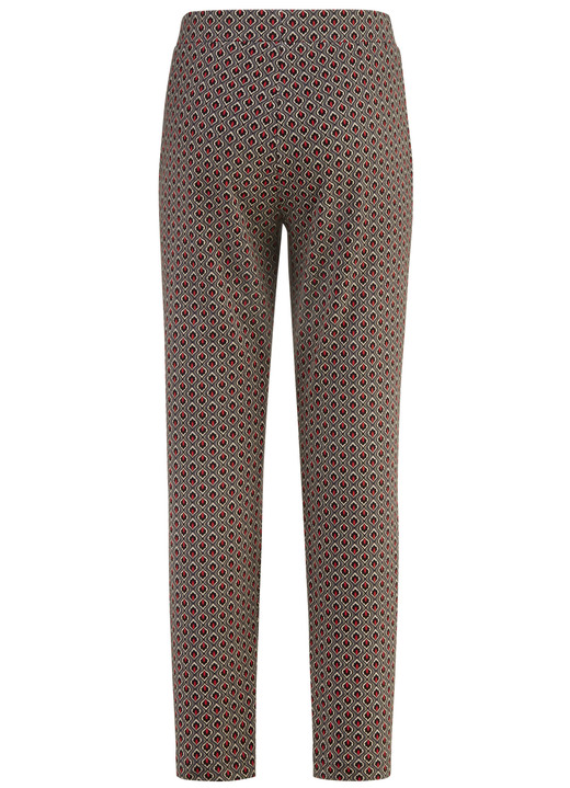 Hosen - Hose in aktueller Minimaldessinierung, in Größe 018 bis 052, in Farbe TAUPE-SCHWARZ-ROT Ansicht 2