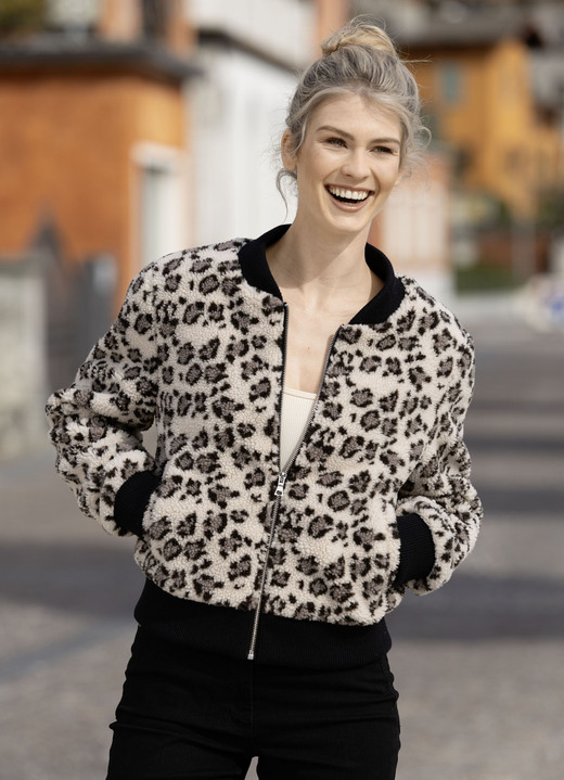 Winterjacken - Kurzjacke aus Teddyplüsch Ansicht 2 Winterjacken - Kurzjacke aus Teddyplüsch, in Größe 034 bis 050, in Farbe BEIGE-BRAUN Ansicht 2