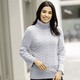 Basics - Pullover in Strukturmix, in Größe L(44/46) bis XXL(52/54), in Farbe EISBLAU MELIERT – Farbe HELLGRAU MELIERT – Ansicht 2