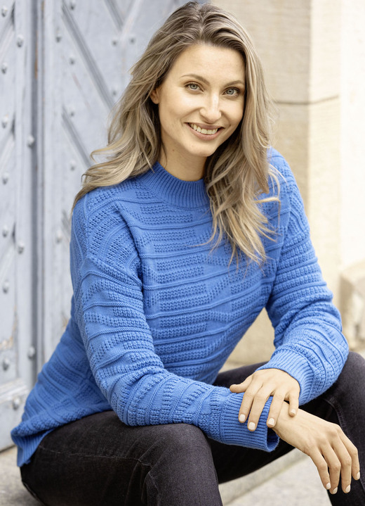 Basics - Pullover in Strukturmix, in Größe 036 bis 050, in Farbe ROT Ansicht 3