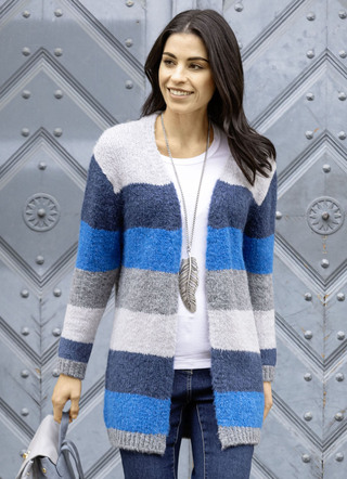 Strickjacke in Color-Blocking