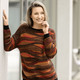 Langarm - Pullover in aufwendigem Dessin – Farbe SCHWARZ-ORANGE-MULTICOLOR – Ansicht 1 Langarm - Pullover in aufwendigem Dessin, in Größe L(44/46) bis XXL(52/54), in Farbe SCHWARZ-ORANGE-MULTICOLOR – Farbe SCHWARZ-ORANGE-MULTICOLOR – Ansicht 1