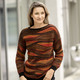 Langarm - Pullover in aufwendigem Dessin, in Größe L(44/46) bis XXL(52/54), in Farbe SCHWARZ-PINK-MULTICOLOR – Farbe SCHWARZ-ORANGE-MULTICOLOR – Ansicht 3