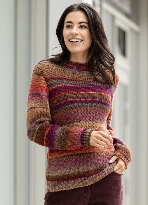 Langarm - Pullover mit Schurwolle Ansicht 4 Langarm - Pullover mit Schurwolle, in Größe L(44/46) bis XS(32/34), in Farbe ORANGE-BEERE-MULTICOLOR Ansicht 4