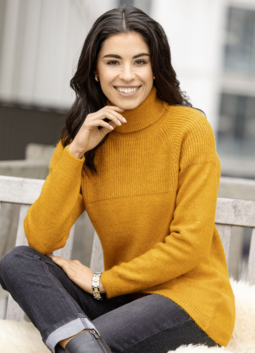 Basics - Pullover in Strickmix, in Größe L(44/46) bis XS(32/34), in Farbe SAFRAN MELIERT Ansicht 2