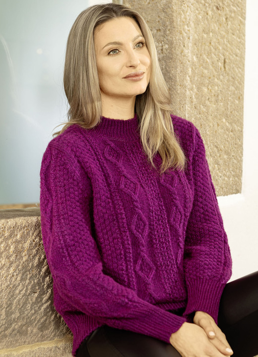 Basics - Pullover aus Melangegarn, in Größe L(44/46) bis XXL(52/54), in Farbe PISTAZIE MELIERT Ansicht 3