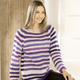 Langarm - Pullover in Streifendessin – Farbe ECRU-LILA-FLIEDER – Ansicht 2 Langarm - Pullover in Streifendessin, in Größe L(44/46) bis XXL(52/54), in Farbe ECRU-LILA-FLIEDER – Farbe ECRU-LILA-FLIEDER – Ansicht 2