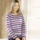 Langarm - Pullover in Streifendessin – Farbe ECRU-LILA-FLIEDER – Ansicht 1 Langarm - Pullover in Streifendessin, in Größe L(44/46) bis XXL(52/54), in Farbe ECRU-LILA-FLIEDER – Farbe ECRU-LILA-FLIEDER – Ansicht 1