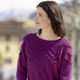 Basics - Pullover mit Cloqué-Dessin – Farbe BEERE – Ansicht 1 Basics - Pullover mit Cloqué-Dessin, in Größe 036 bis 050, in Farbe BEERE – Farbe BEERE – Ansicht 1