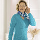 Basics - Pullover in Strukturmix – Farbe TÜRKIS – Ansicht 2 Basics - Pullover in Strukturmix, in Größe 038 bis 054, in Farbe TÜRKIS – Farbe TÜRKIS – Ansicht 2