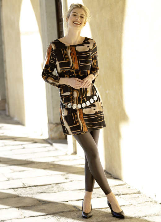 Klaus Modelle - Strick-Tunika in Feinstrick, in Größe L(44/46) bis XXL(52/54), in Farbe SCHWARZ-CAMEL-MULTICOLOR Ansicht 4