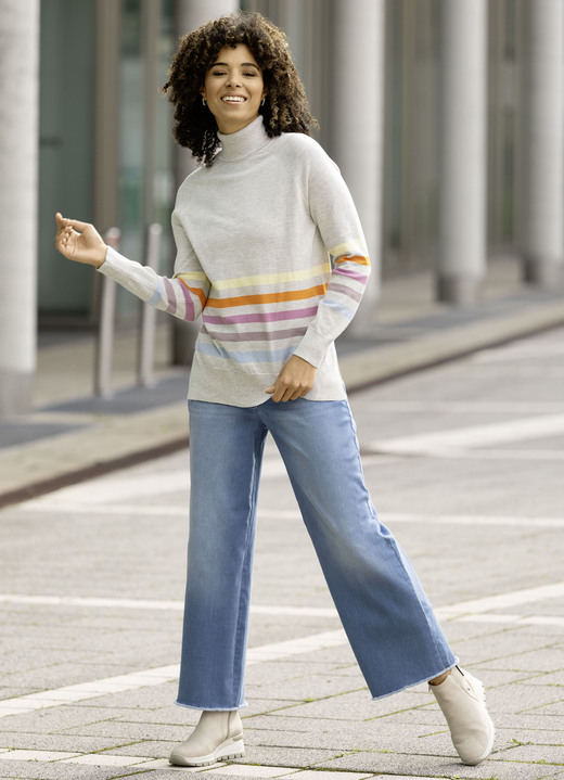 Hosen mit Knopf- und Reißverschluss - Jeans mit modischer Beinweite Ansicht 6 Hosen mit Knopf- und Reißverschluss - Jeans mit modischer Beinweite, in Größe 018 bis 052, in Farbe JEANSBLAU Ansicht 6