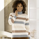 Langarm - Pullover mit Schurwolle – Farbe NATUR-BRAUN-MULTICOLOR – Ansicht 1 Langarm - Pullover mit Schurwolle, in Größe 036 bis 052, in Farbe NATUR-LILA-MULTICOLOR – Farbe NATUR-BRAUN-MULTICOLOR – Ansicht 1