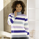 Langarm - Pullover mit Schurwolle – Farbe NATUR-LILA-MULTICOLOR – Ansicht 2 Langarm - Pullover mit Schurwolle, in Größe 036 bis 052, in Farbe NATUR-LILA-MULTICOLOR – Farbe NATUR-LILA-MULTICOLOR – Ansicht 2