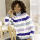 Langarm - Pullover mit Schurwolle – Farbe NATUR-LILA-MULTICOLOR – Ansicht 1 Langarm - Pullover mit Schurwolle, in Größe 036 bis 052, in Farbe NATUR-LILA-MULTICOLOR – Farbe NATUR-LILA-MULTICOLOR – Ansicht 1